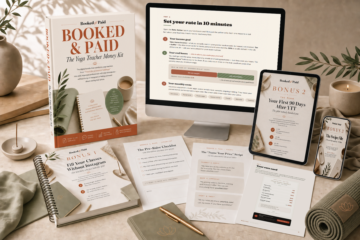 Everything inside Booked & Paid — the documents, interactive tools and bonuses
